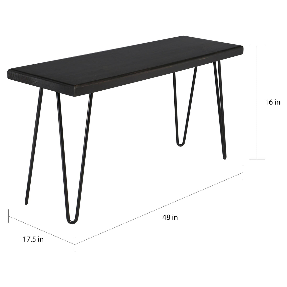 Dark Brown Wood Bench H558