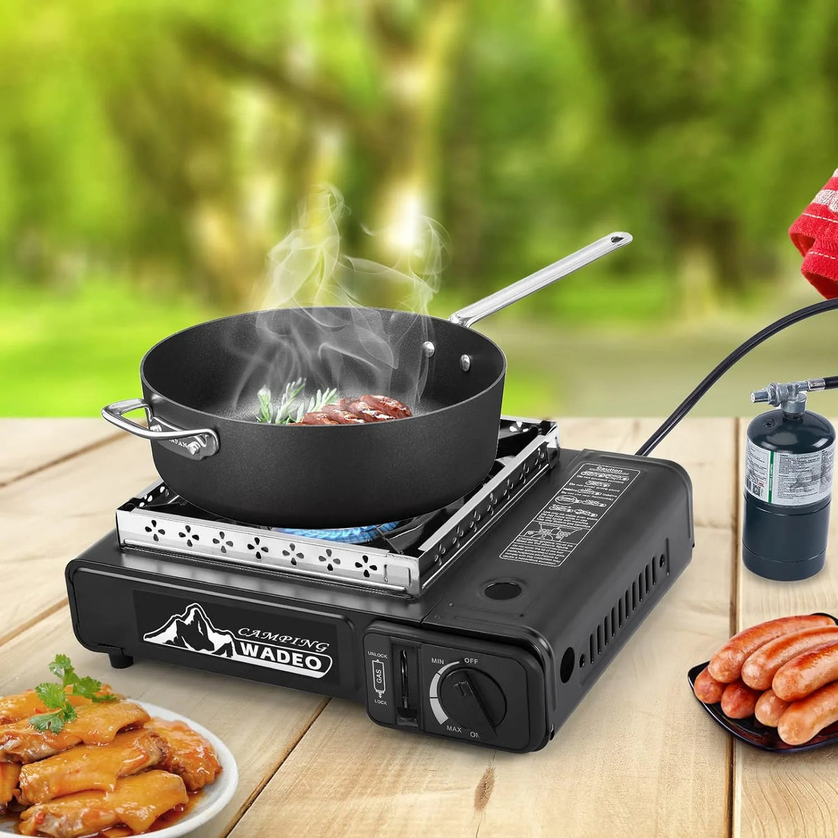 Portable Dual Fuel Camping Stove with Propane Regulator Hose S638867