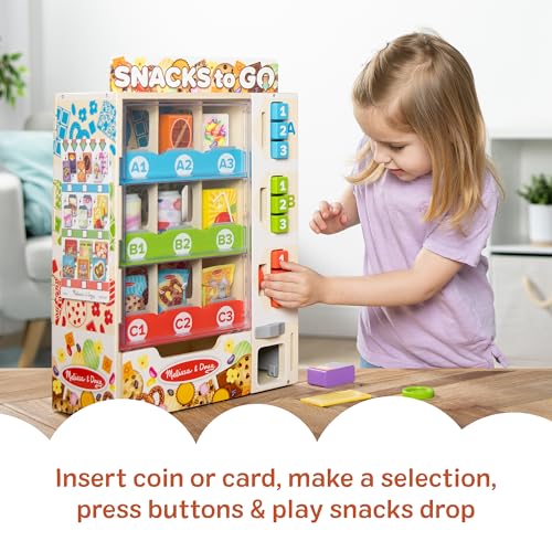 Wooden Vending Machine Toy with Play Food and Play Money U258640