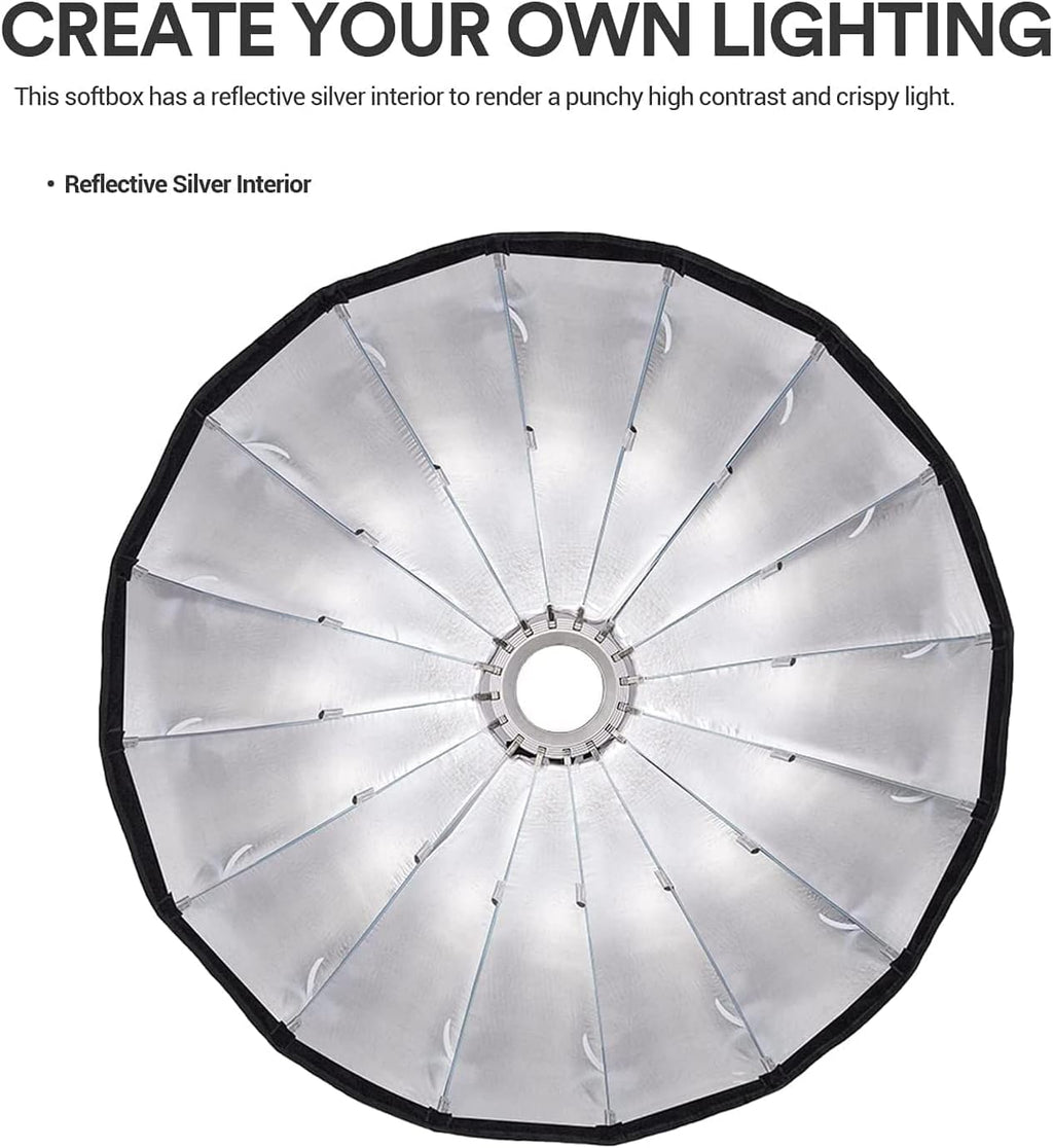 47 Inch Parabolic Softbox Bowens Mount with Diffuser and Carrying Bag J452