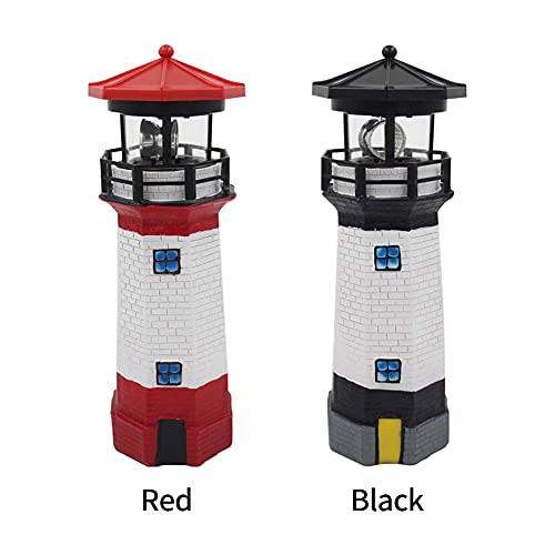 Solar Rotating LED Lighthouse Light Waterproof Statue Q147