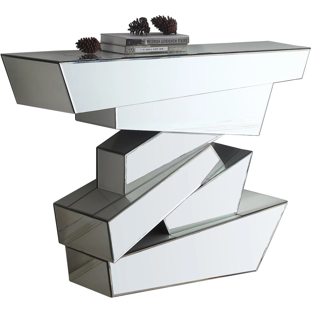 Mirrored Geometric Console Table O33868