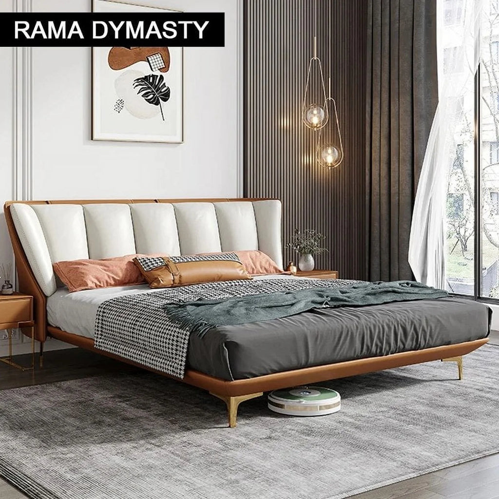 Genuine Leather King Queen Size Bed O412