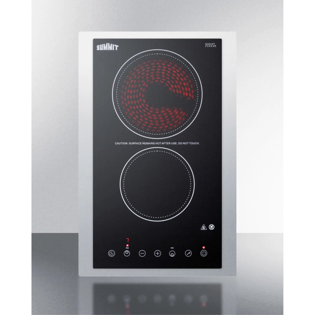 Black 2-burner Ceramic Glass Cooktop with Digital Touch Controls, 3000W N1353