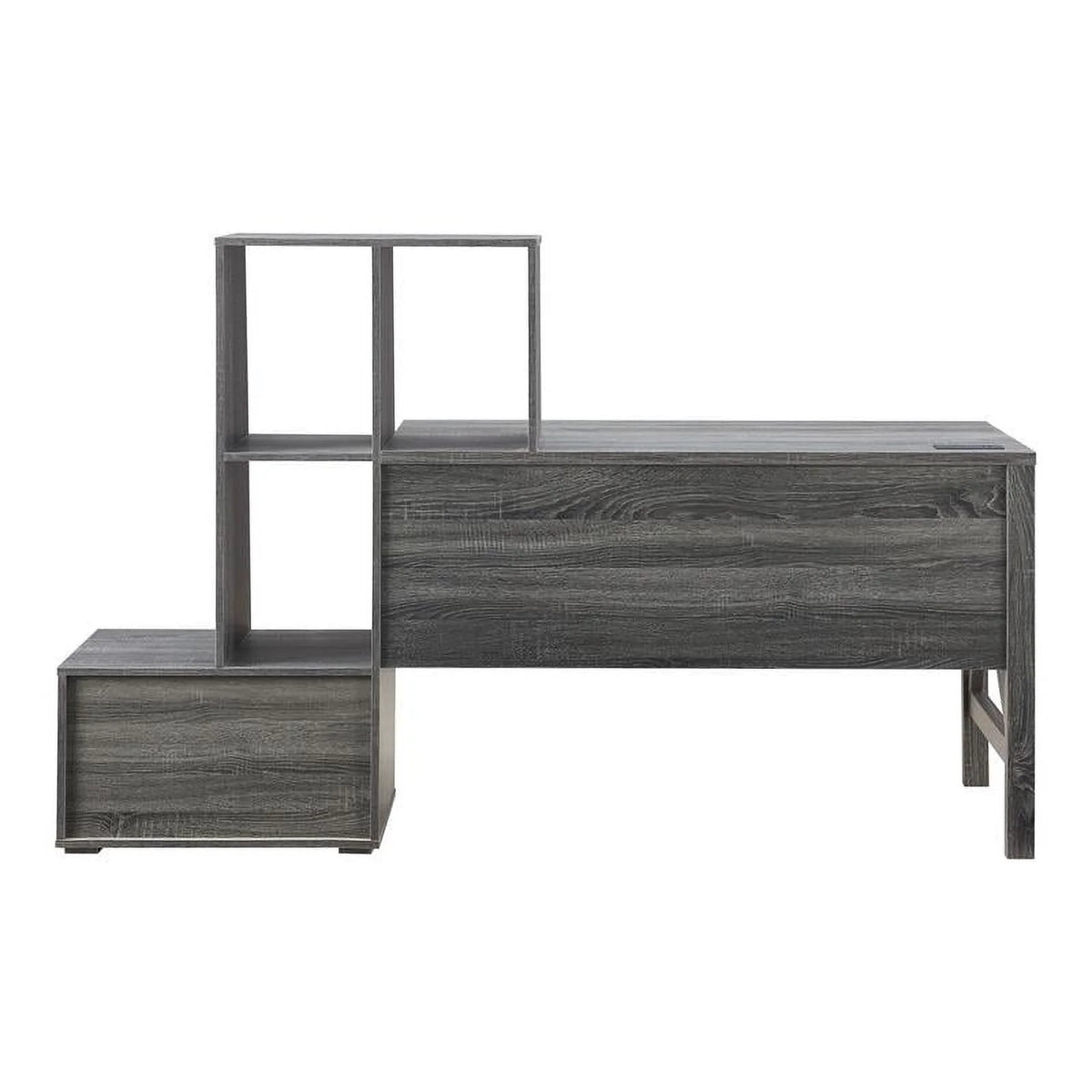 Contemporary Distressed Gray Wood Desk M890