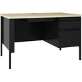 Black & Maple Single-Pedestal Desk N100