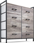 8 Drawer Wood Dresser with Metal Frame W103