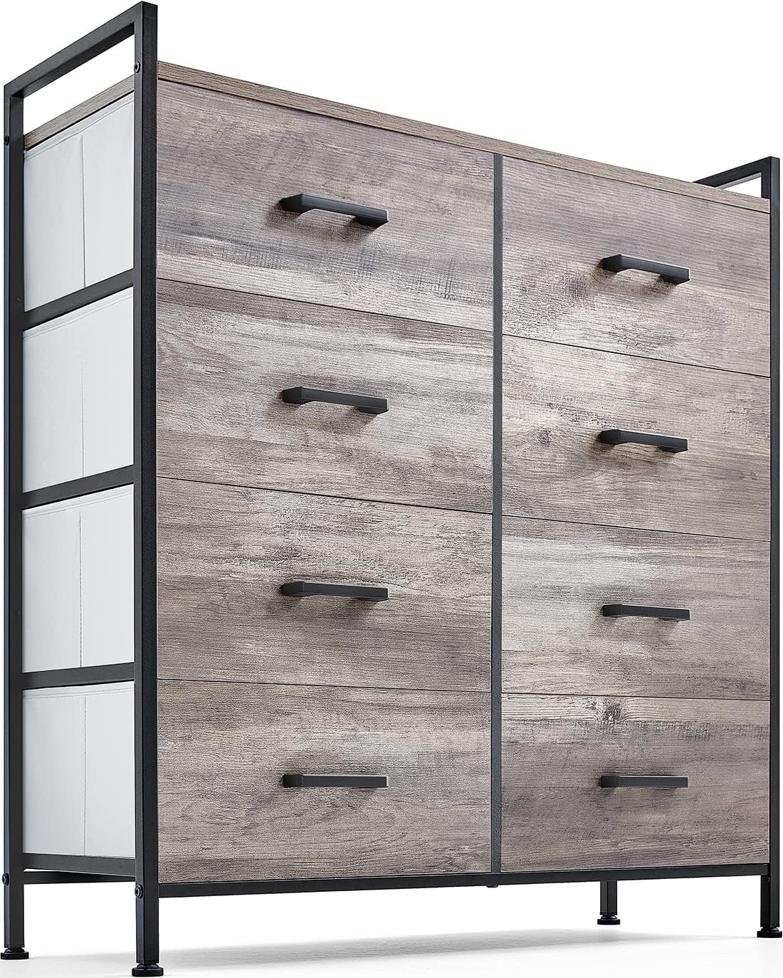 8 Drawer Wood Dresser with Metal Frame W103