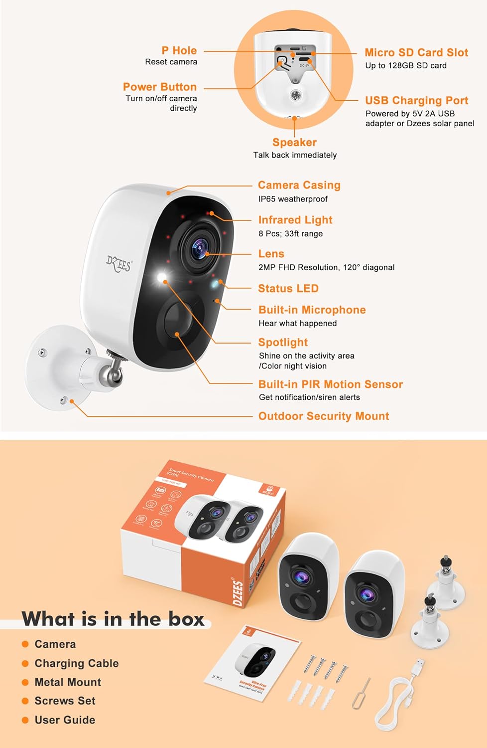 Security Camera Wireless Outdoor 2 pcs Z19322