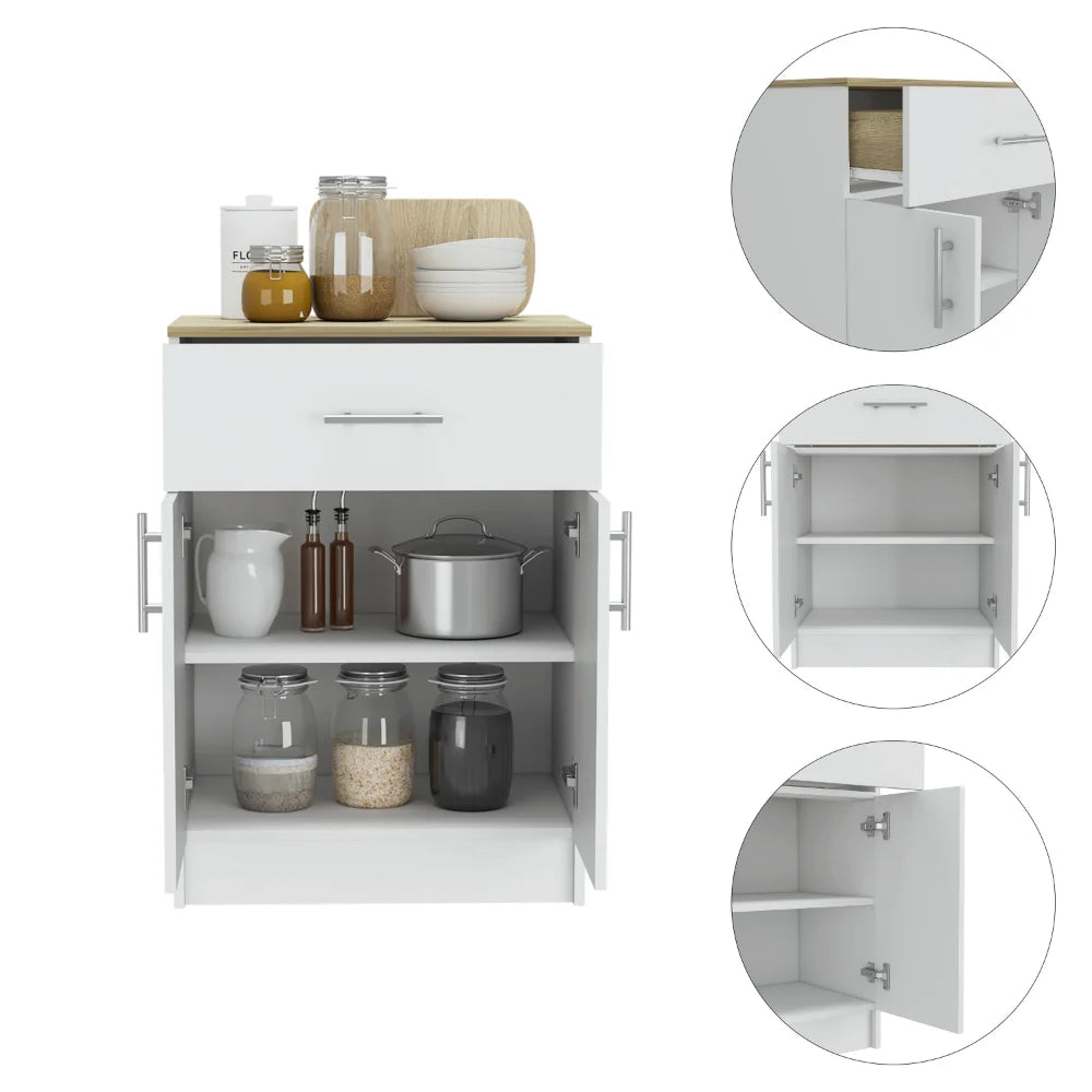 White Light Oak Cabinet Pantry V59036