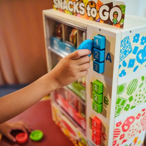 Wooden Vending Machine Toy with Play Food and Play Money U258640