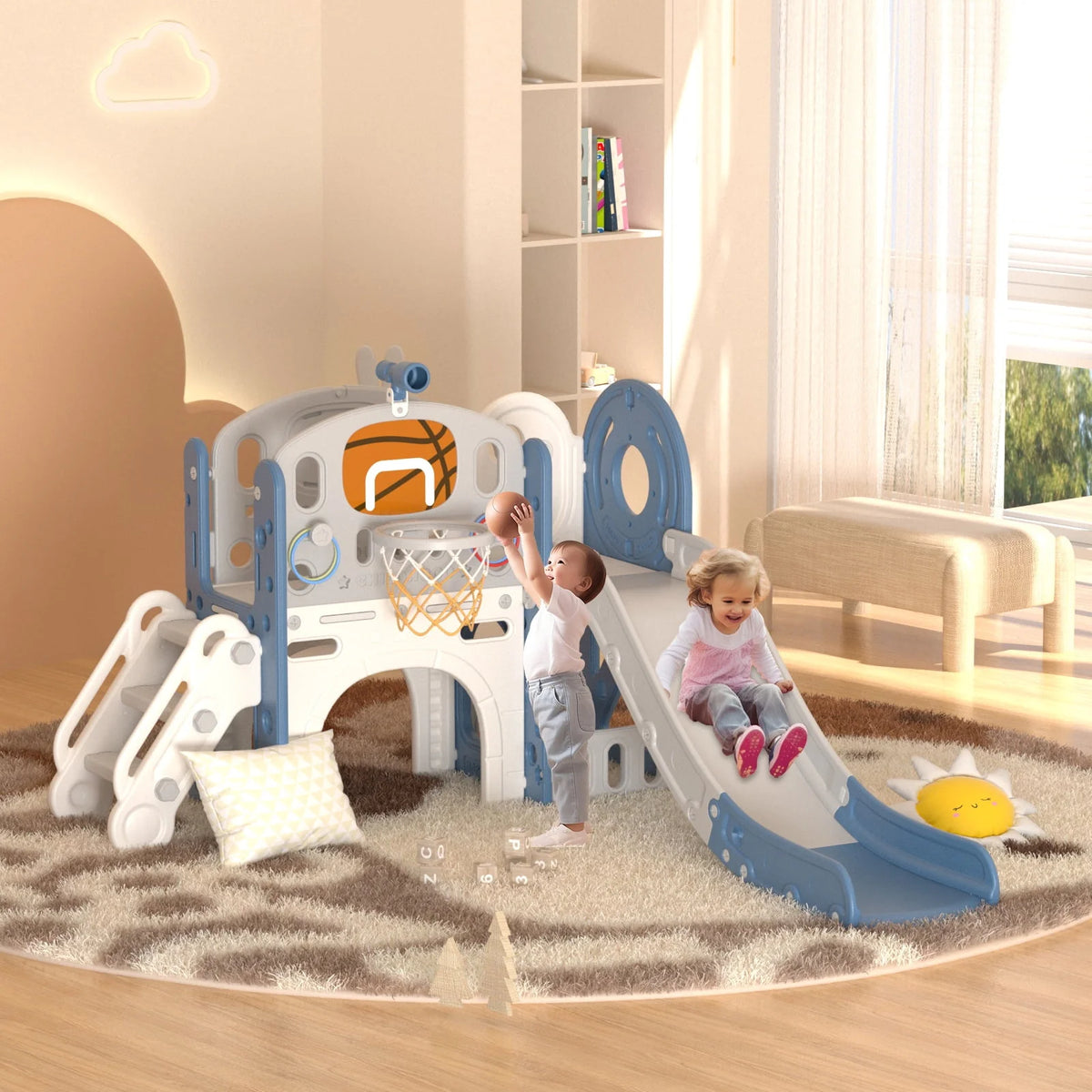 7-in-1 Kids Slide Play Set with Climber C6161