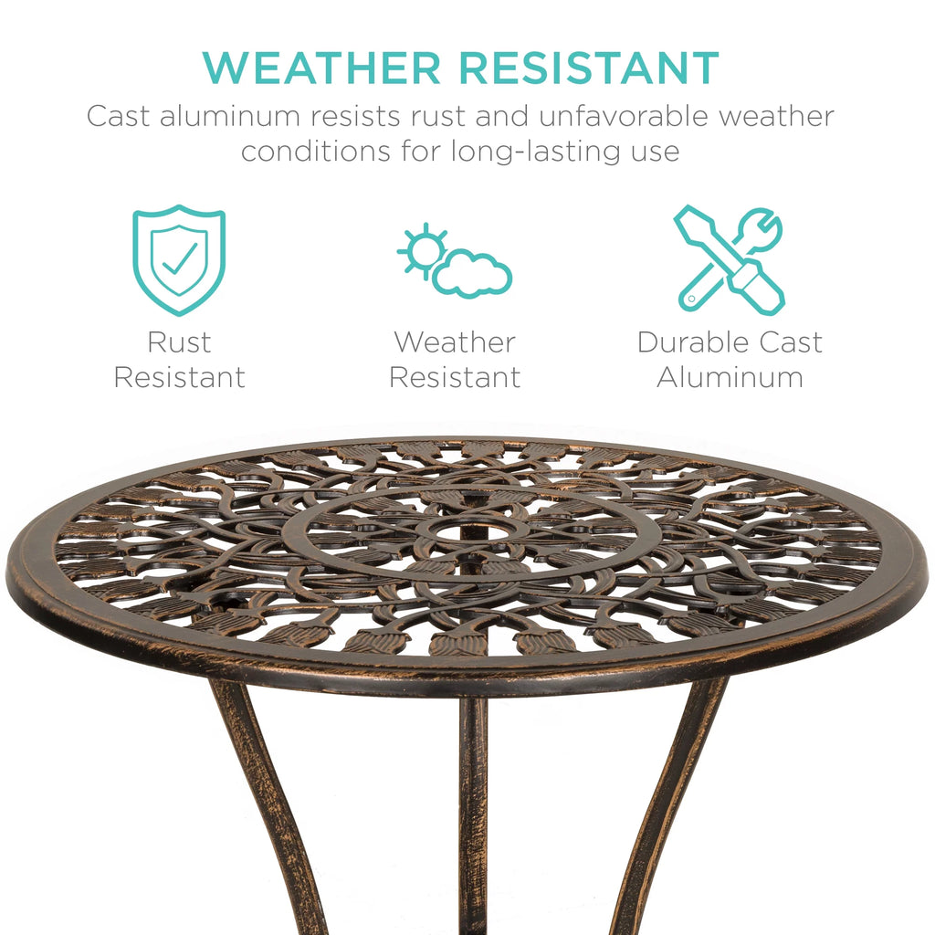 3-Piece Cast Aluminum Patio Bistro Furniture Set H812979