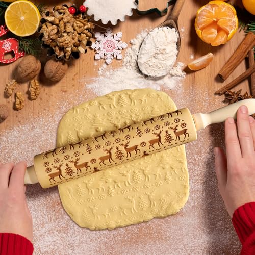Embossed Wooden Rolling Pin Z816