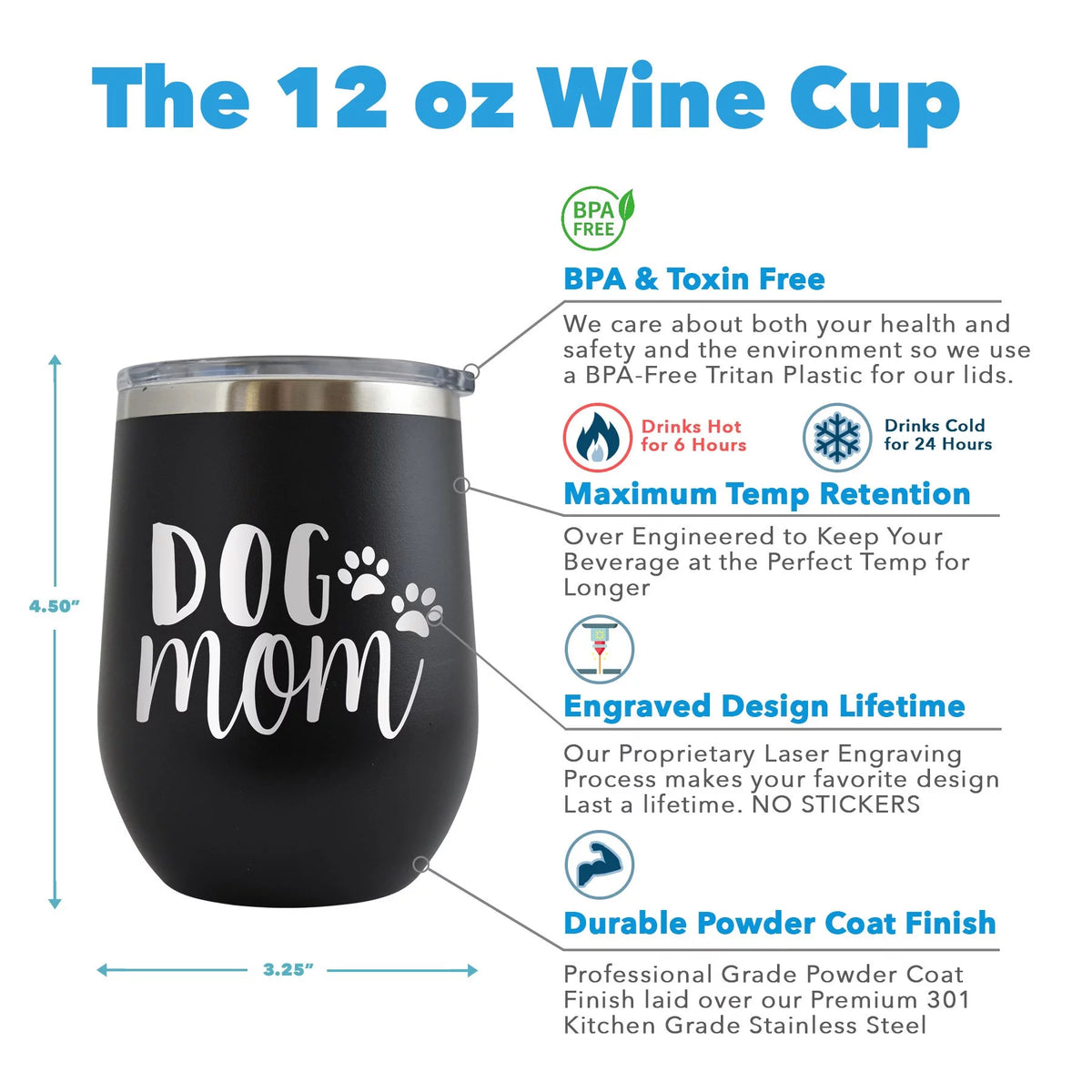 12 oz Engraved Red Wine Cup J113