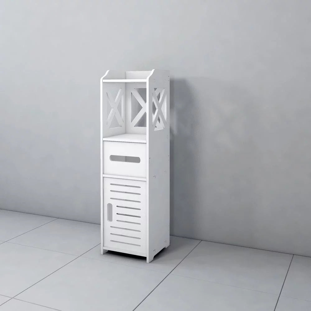 White Wooden Bathroom Cabinet Y9195