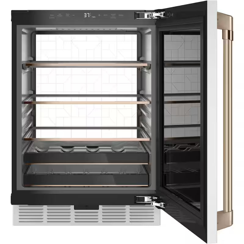 24 in. 14-Bottle Wine and 126-Can Beverage Cooler in Matte White G7856