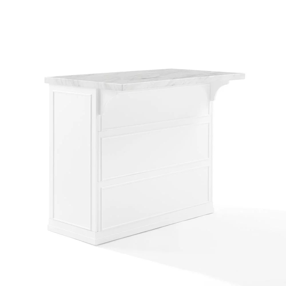 White MDF Wood Kitchen Island K8463