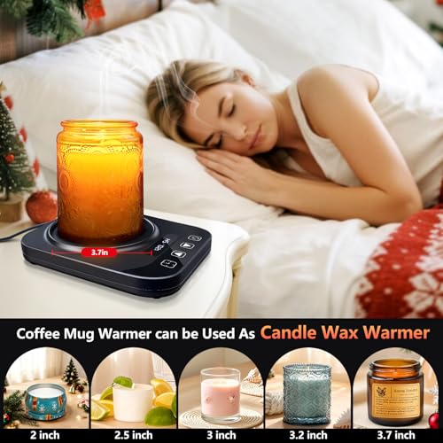 36W Electric Smart Coffee Mug Warmer Set with Timer, Black 14oz O88534