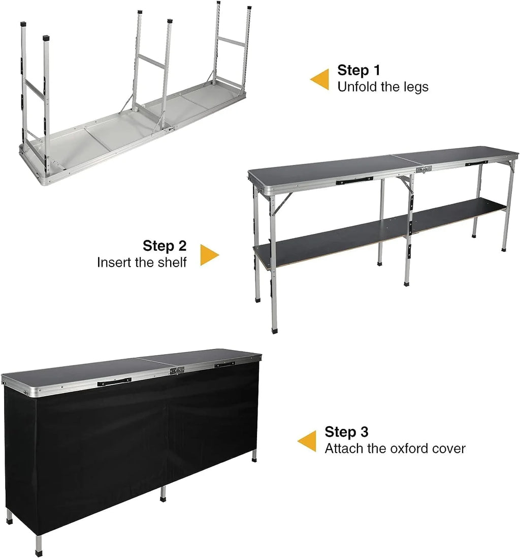 Portable Bar Table with Storage Shelf Q18670