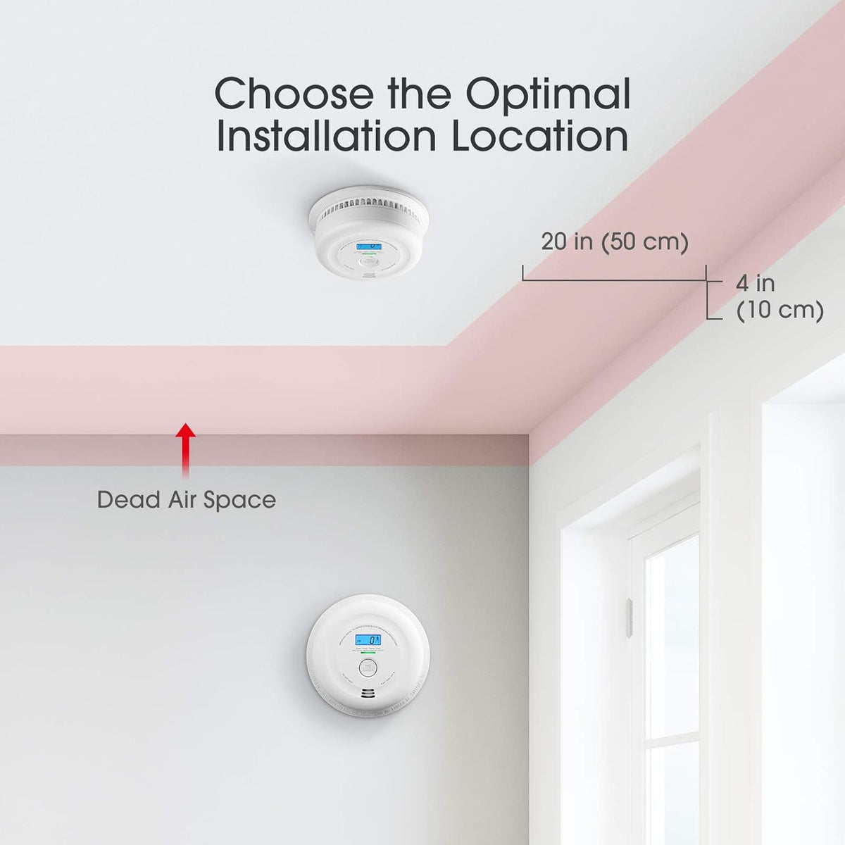 10-Year Battery Smoke and Carbon Monoxide Detector with LCD Display, Pack of 5 V80867