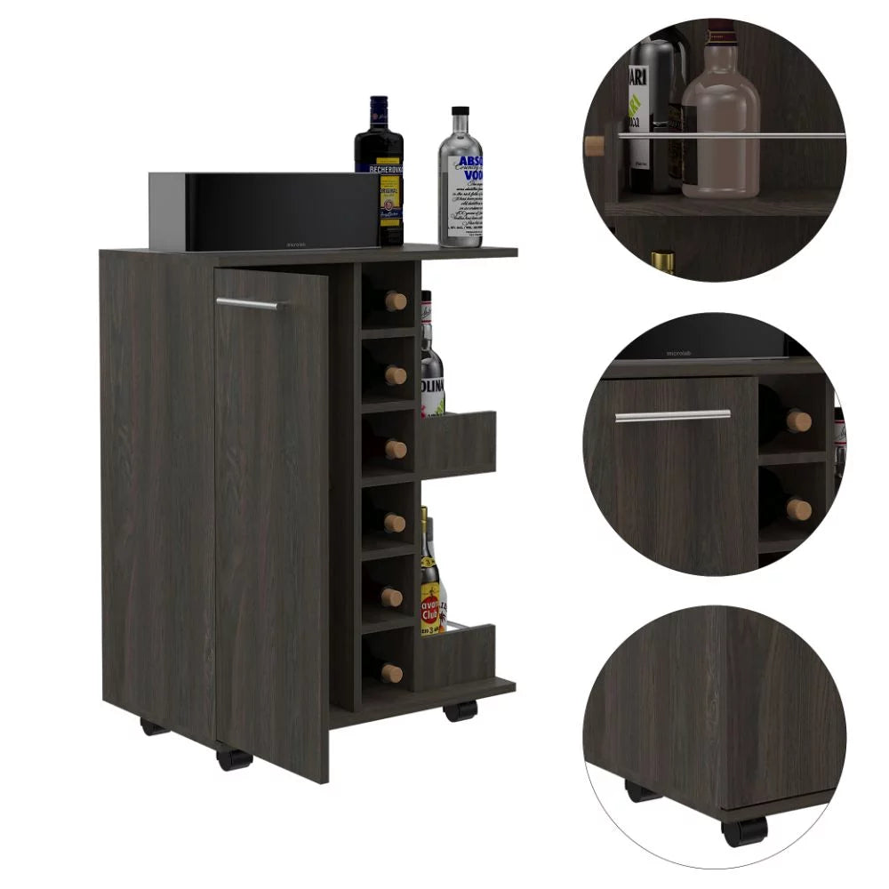 Bar Cart with Four Casters U729869