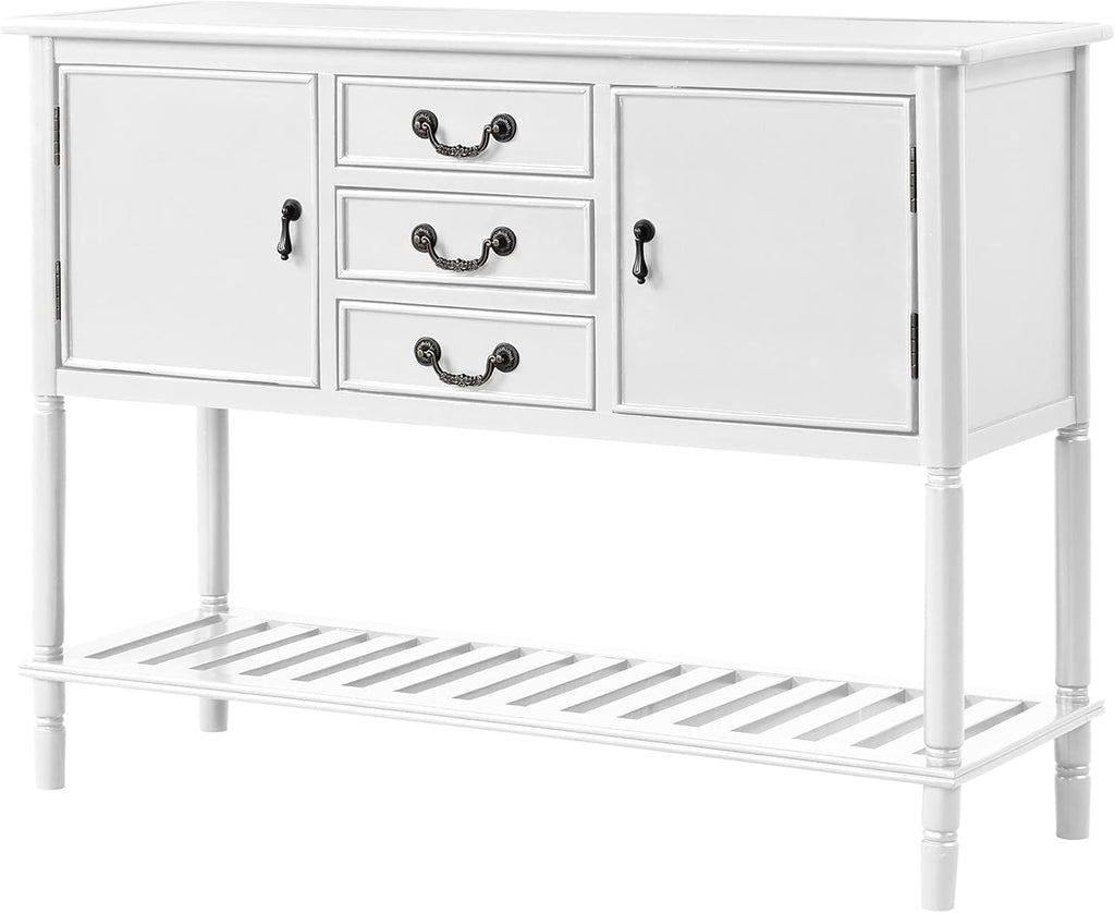 Solid Wood Console Table with 3 Drawers, 2 Cabinet and 1 Shelf U3327