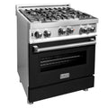 30 in. 4 Gas on Gas Range in Black Matte K560