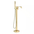 Freestanding Single Handle Bath Tub Filler Faucet with Handheld Shower in Brushed Gold S430555