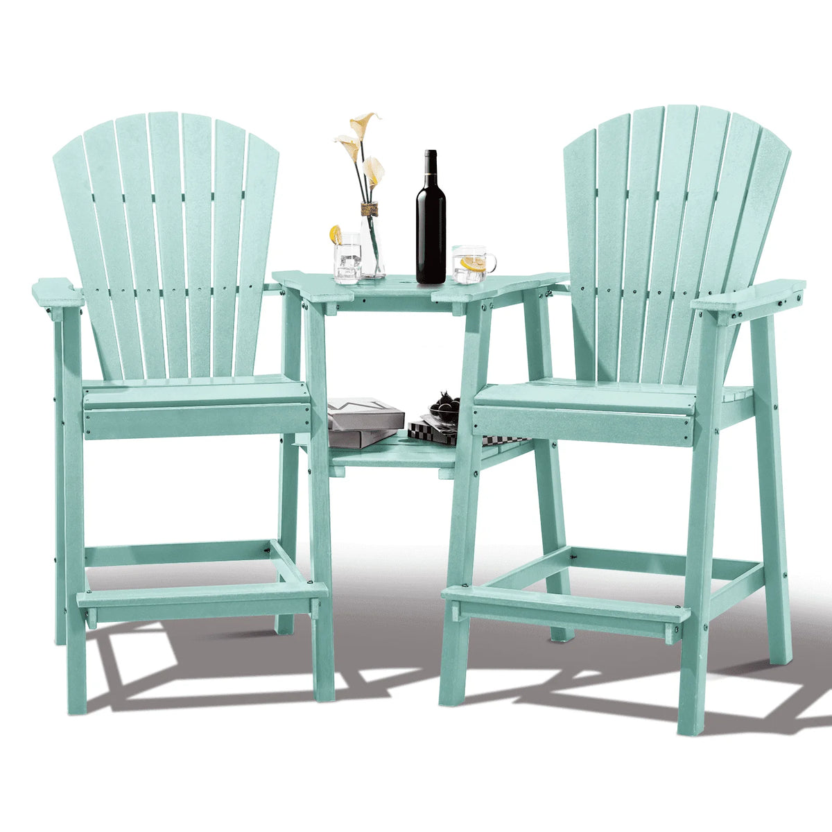 Tall Grey Adirondack Chairs Set of 2 Q4935