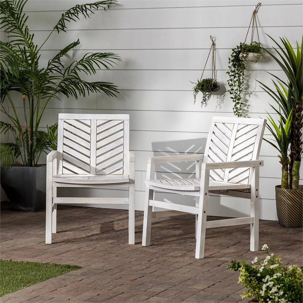 Solid Wood Patio Chair Set of 2 C81842