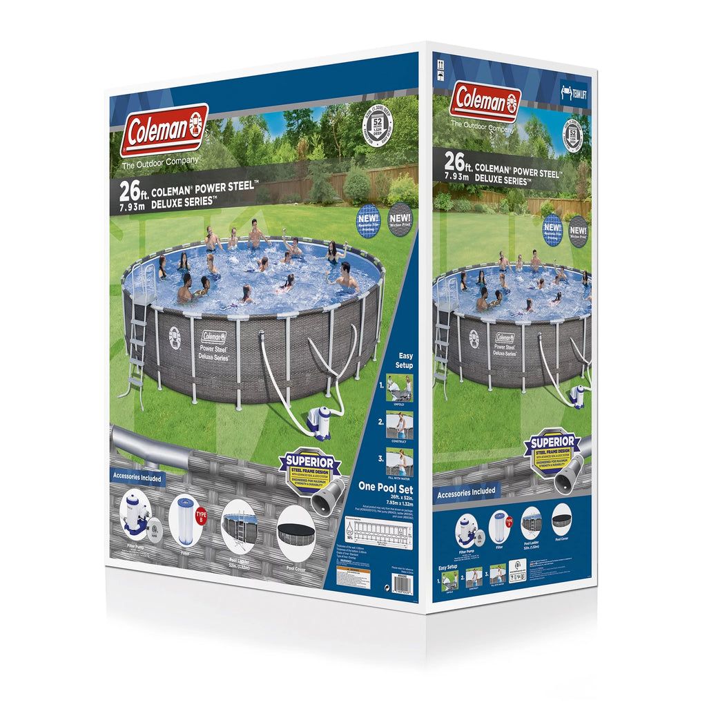 Power Steel Pool Set with Pump, Ladder and Cover Y377646