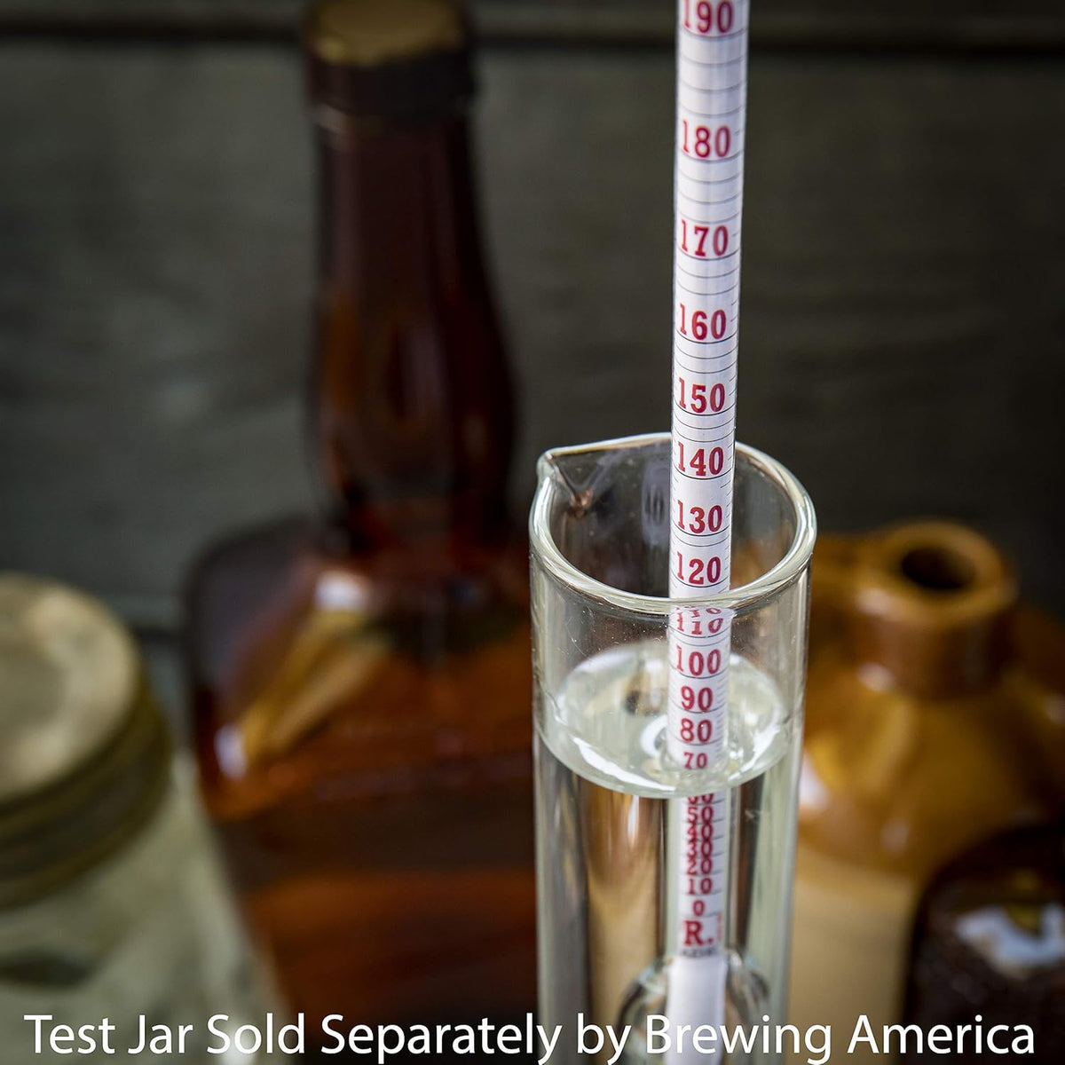 Alcohol Hydrometer Tester 0-200 Proof Pack of 2 Q584106