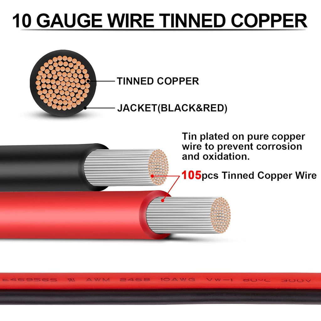 10 Gauge Tinned Copper Low Voltage Electrical Wire 100 FT S24844