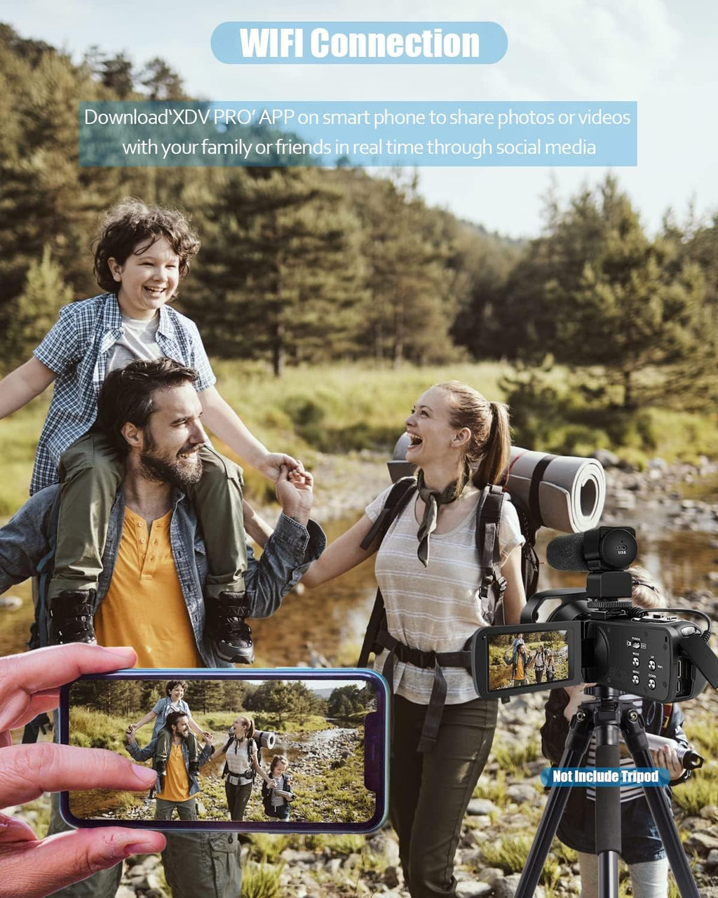 4K 60fps Video Camera Camcorder with 18x Zoom D905