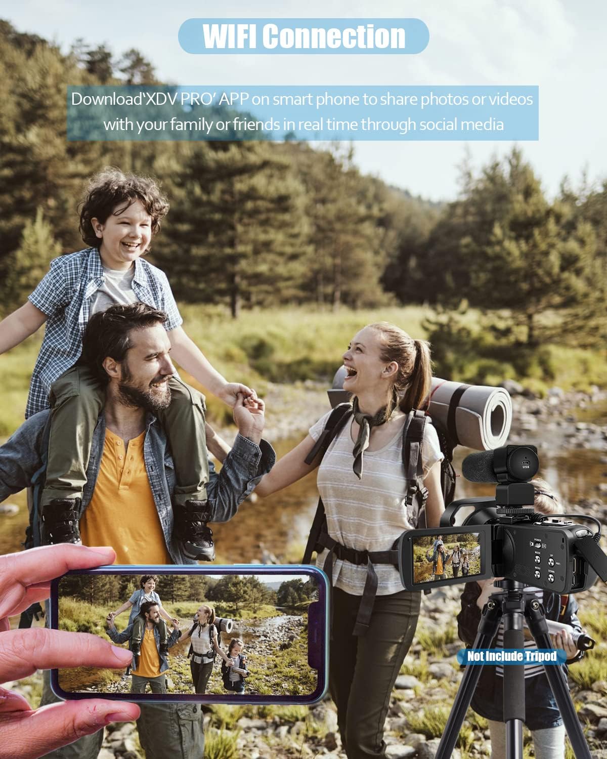 4K 60fps Video Camera Camcorder with 18x Zoom D905