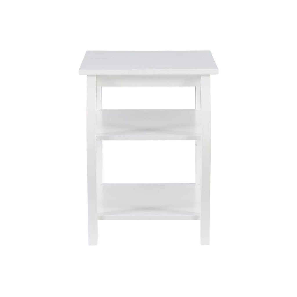 White 2 Shelf Indoor Accent Side Table J328