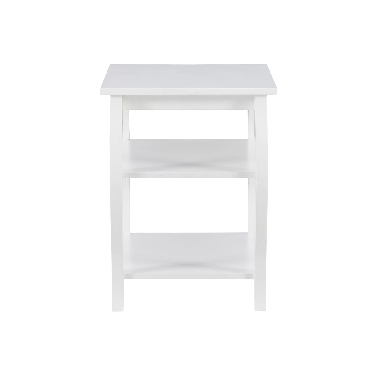 White 2 Shelf Indoor Accent Side Table J328