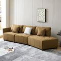 120'' Dark Yellow Teddy Fabric Modular Sectional Sofa L963863