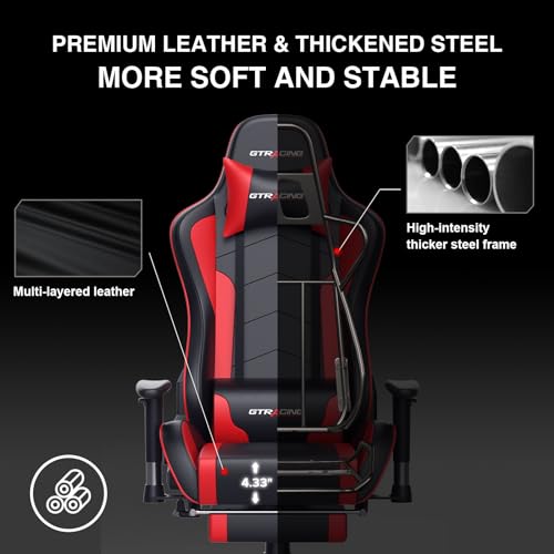 Gaming Chair with Footrest Speakers Bluetooth Ergonomic A99400