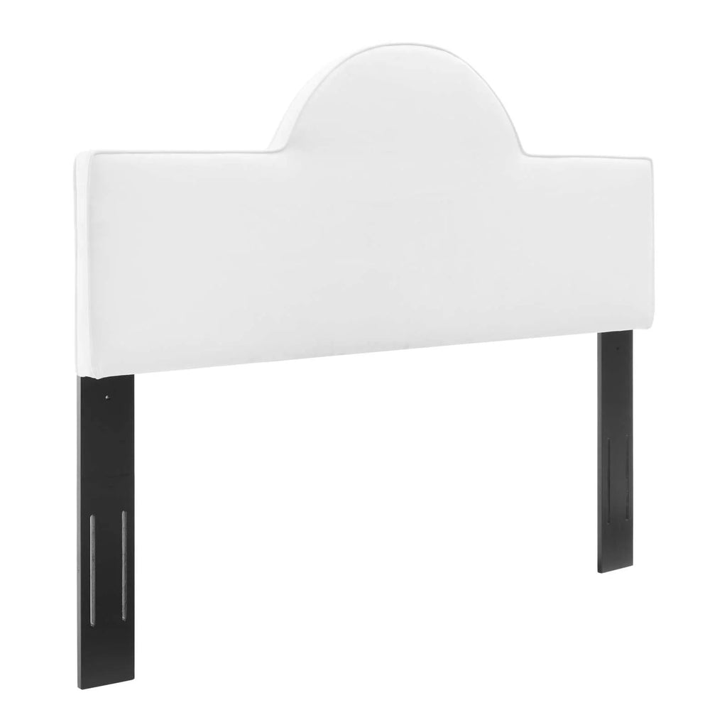 King/California King White Velvet Headboard O494