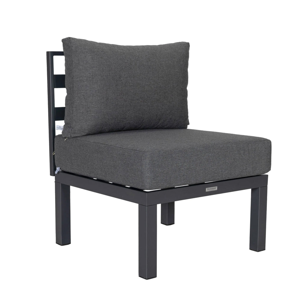 6-Piece Black Aluminum Patio Sectional Set with Removable Cushions K19169