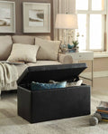 Black Hinged Storage Ottoman A547871