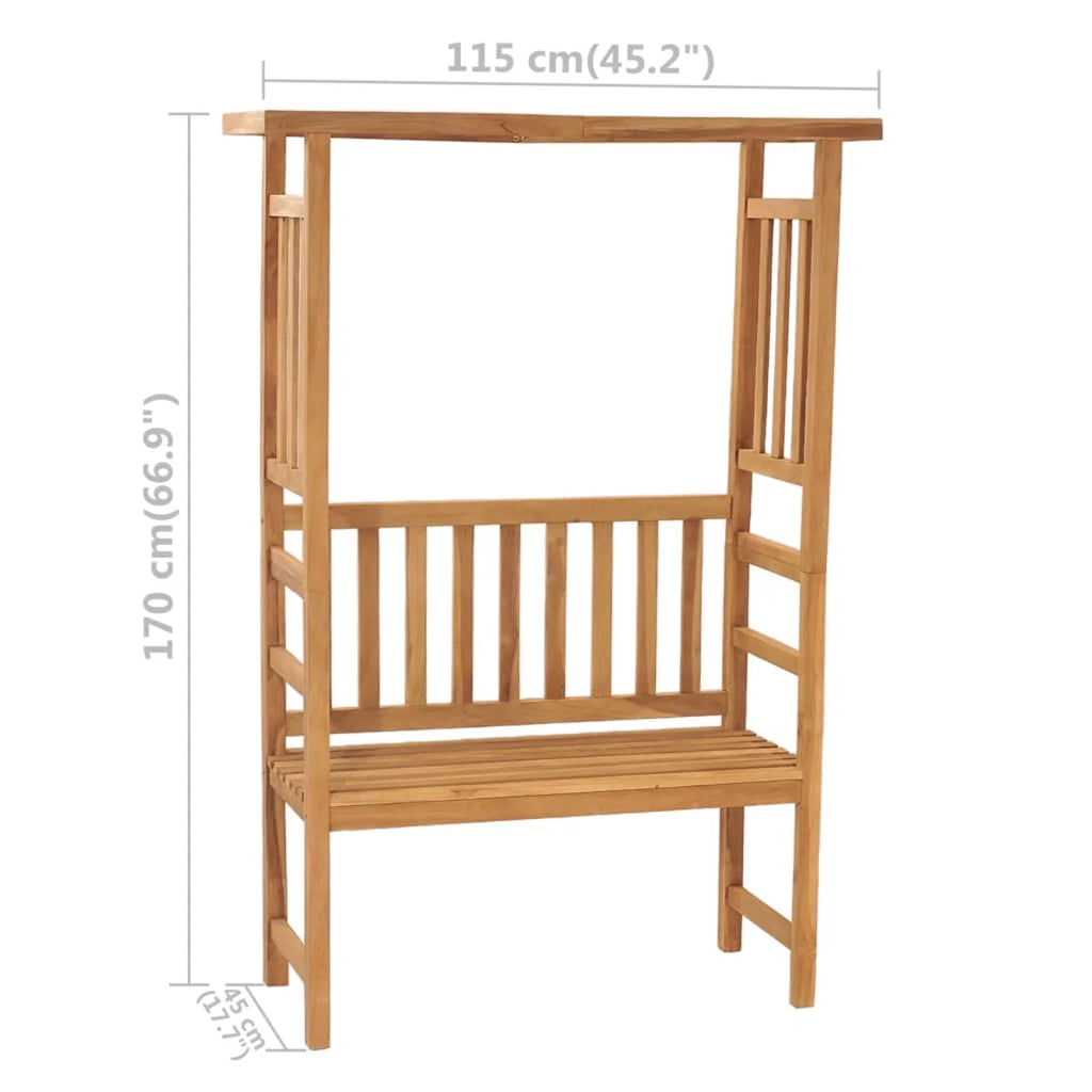 Teak Wood Garden Bench with Pergola Q59752