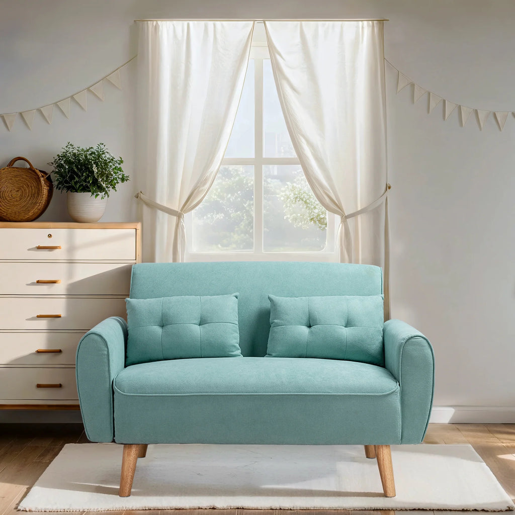 Dark Grey Fabric Upholstered 2-Seat Sofa T645836