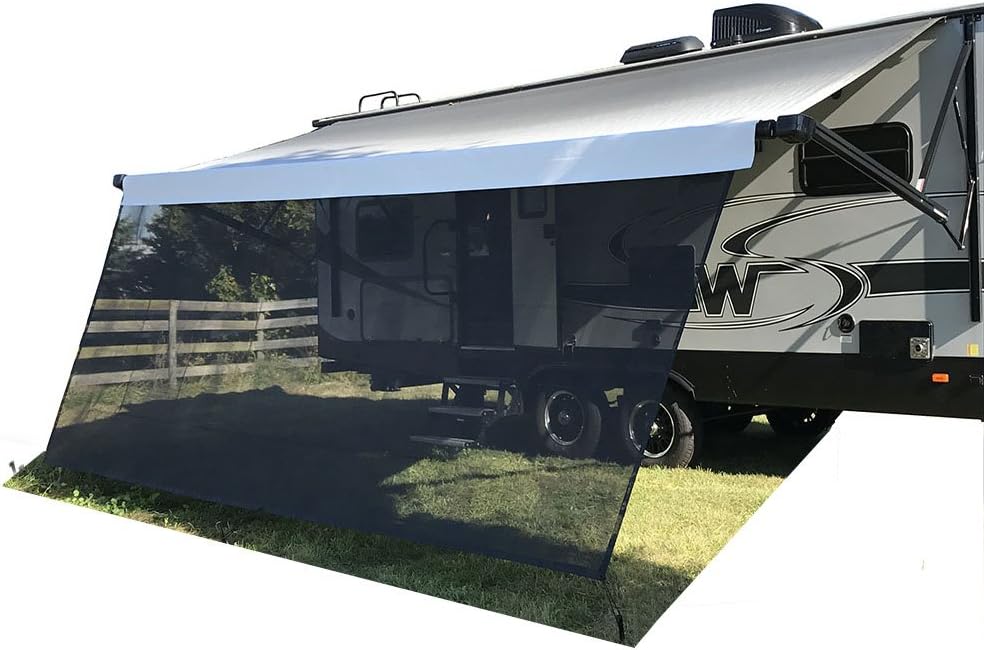 Black Mesh RV Awning Sun Shade Screen 8' X 15' 3'' B4003