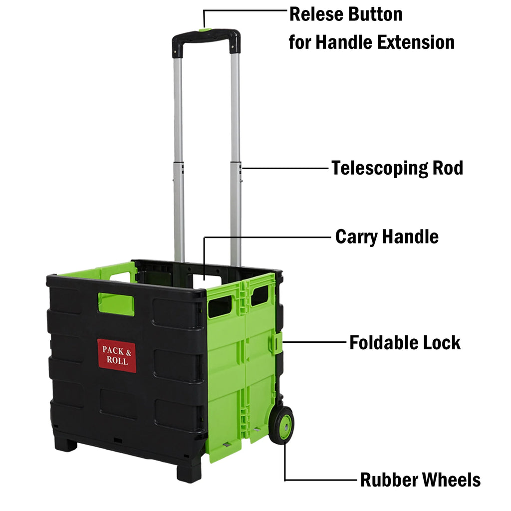 Collapsible Wheeled Rolling Cart 15 x 16 x 14.5 inch Y844