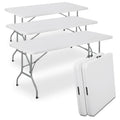 5 Pack 8Ft White Folding Plastic Utility Table Q447659