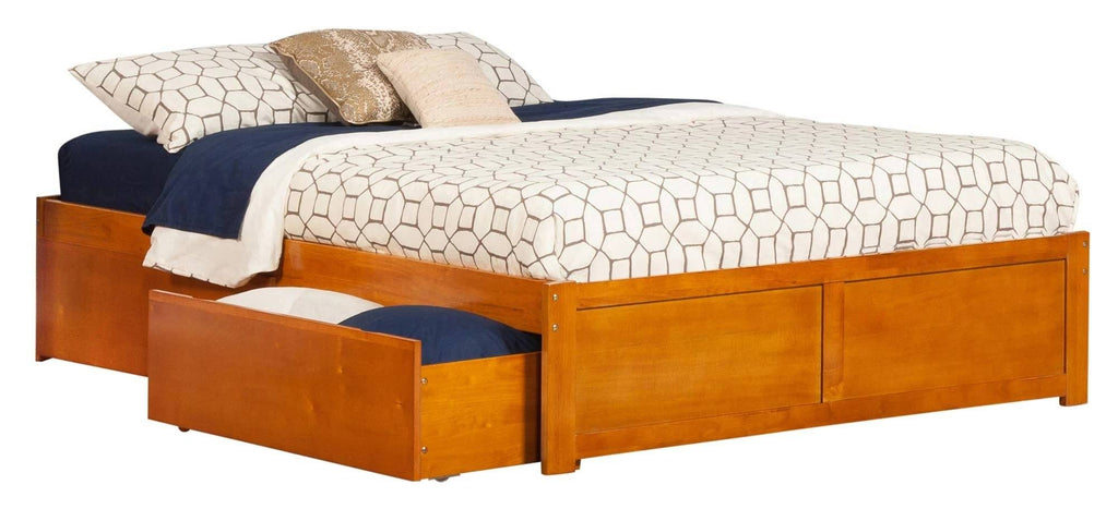 Queen Flat Panel Foot Board with 2 Bed Drawers Z1161
