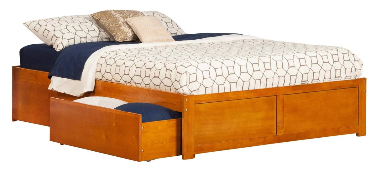 Queen Flat Panel Foot Board with 2 Bed Drawers Z1161